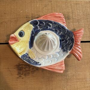 Vintage Ceramic Colorful Fish Juicer Wall Hanging